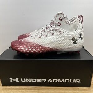 Under Armour Men's 13 Spotlight Clone 3.0 MC Football Cleats 3026334-107 WHT/RED